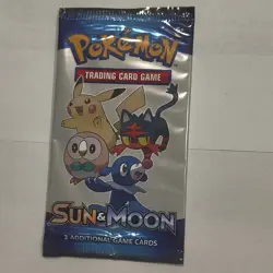 Pokemon TCG Sun & Moon Booster Pack Sealed - 3 Cards - Image 1