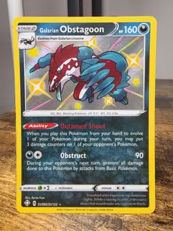 GALARIAN OBSTAGOON SV080/SV122 LP SHINY RARE HOLO SHINING FATES POKEMON CARD TCG - Image 1