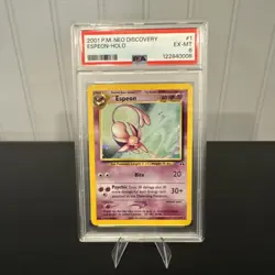 Espeon Pokemon TCG Neo Discovery Holo Rare Card 1/75 PSA 6 - Image 1