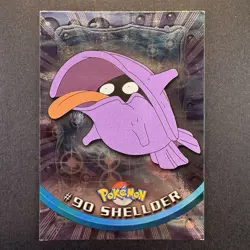 Shellder #90 - Topps BLUE LOGO - SILVER HOLO - Series 2 - POKEMON CARD - NM - Image 1