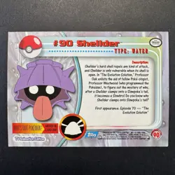 Shellder #90 - Topps BLUE LOGO - SILVER HOLO - Series 2 - POKEMON CARD - NM - Image 2
