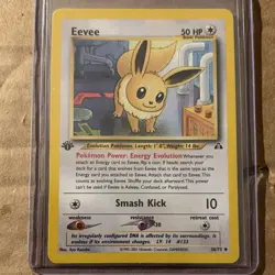 Pokemon Eevee 1st Edition Neo Discovery Card 38/75 50 HP Smash Kick - Image 1