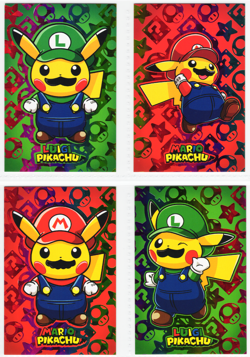Pokemon - Merry Christmas Card Database - MARIO & LUIGI - RARE- RAINBOW FOIL - Image 1