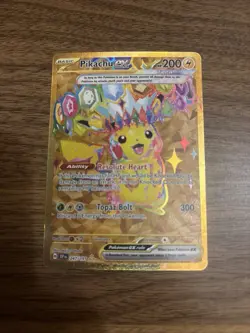 Pokemon TCG New Set Pikachu 247/191 Hyper Rare Gold Card Surging Sparks - Image 1