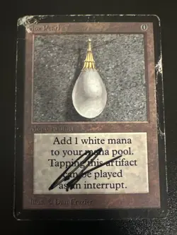 Mox Pearl Beta Edition Heavily Played Signed by Dan Frazier - Image 1
