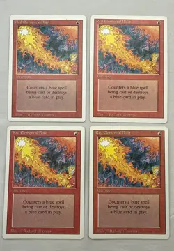 Red Elemental Blast x4 MTG Revised Third 3rd Edition 4x Magic Very Good Light LP - Image 1