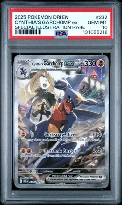 2025 Pokemon Destined Rivals Cynthia’s Garchomp SIR ex #232 PSA 10 GEM 8914 - Image 1