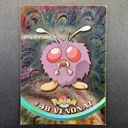 Topps Pokemon #48 Venonat HOLO/FOIL Blue Logo TV Animation Edition, 2000 LP+/NM - Image 1