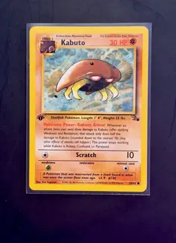 *1st Edition Kabuto* Vintage Pokemon TCG #50/62 Fossil Set – English – NM/LP - Image 1