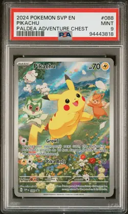 PSA 9 MINT Pikachu SVP088 Black Star Promos Full Art Holo Pokemon TradingCG 2024 - Image 1