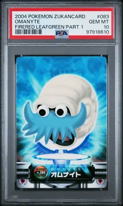 PSA 10 GEM MINT Omanyte #083 Carddass Zukan F-Red L-Green Bandai Pokemon POP 1 - Image 1
