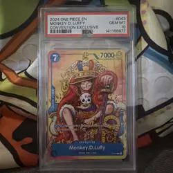 2024 One Piece En Monkey D Luffy Convention Exclusive PSA 10 Gem - Image 2
