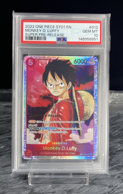 2022 ONE PIECE MONKEY.D.LUFFY PSA 10 SUPER PRE-RELEASE ST01-012 STRAW ENGLISH - Image 1