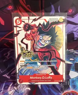 OP 13 Pre-release 3rd anniversary Monkey.D.Luffy Promo ST01-12 SR ONE PIECE TCG - Image 1