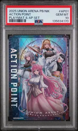 2025 UNION ARENA Playmat & Action Point GODDESS OF VICTORY: NIKKE AP01 PSA 10 - Image 1