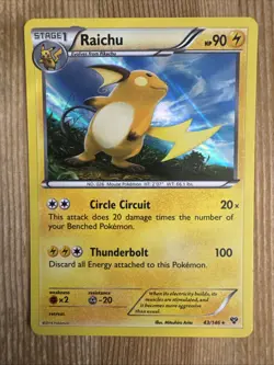 Raichu - 43/146 - Pokemon XY Base Set Holo Rare Card NM - Image 1
