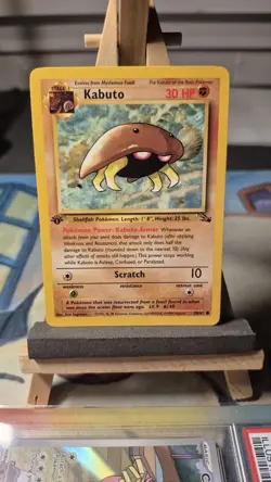 Pokemon TCG Kabuto Fossil 1st Edition Common Card 50/62 First Vintage Non Holo - Image 1