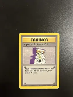 Imposter Professor Oak 73/102 Base Set Pokemon Card 1999 WOTC – Light Play (LP) - Image 1