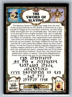 Merlin Collection Battle Cards Sword Of Slaying #T-2 Chase Card CCG TCG - Image 2