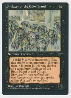 Miscut Initiates of the Ebon Hand LP Fallen Empires MTG Magic Error Misprint EDH - Image 1