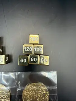 TCG Pokemon UPC Gold Coins & Gold & Black Damage Counter Dice - Image 2