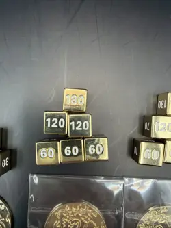 TCG Pokemon UPC Gold Coins & Gold & Black Damage Counter Dice - Image 3