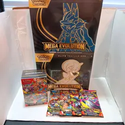 Pokemon Mega Evolution x2 Elite Trainer Box Booster Bundle Booster Pack Art Set - Image 1