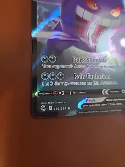 Pokemon Gengar v TCG Sword & Shield Fusion Strike Holo Ultra Rare Card 156/264 - Image 5