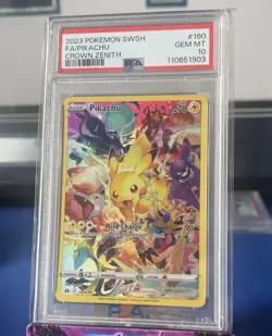 Pokemon Pikachu 160/159 Full Art Secret Rare Crown Zenith 2023 PSA 10 GEM MINT - Image 1