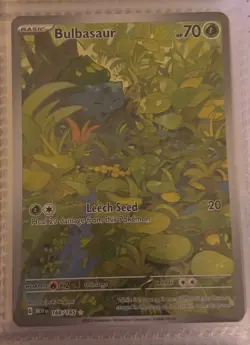 Pokemon TCG Bulbasaur Scarlet & Violet 151 Full Art Rare Card 166/165 - Image 1