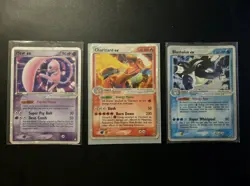 2004 Charizard EX & Blastoise EX Holo Foil + Mew Pokemon EX FireRed & LeafGreen - Image 1
