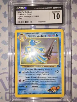 Pokemon Misty's Golduck 12/132 Gym Challenge Holo CGC 10 GemMint WOTC Vintage - Image 1