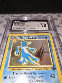 Pokemon Misty's Golduck 12/132 Gym Challenge Holo CGC 10 GemMint WOTC Vintage - Image 2