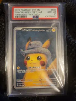 Pokemon Pikachu TCG Grey Felt Hat #085 Promo Van Gogh Pikachu - Image 1