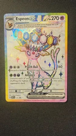 Pokemon TCG Espeon Ex 175 Full Art Prismatic Evolutions Black Star Promo - Image 1