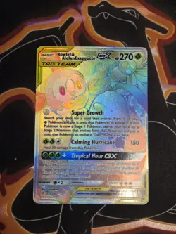 Pokemon Rowlet & Alolan Exeggutor GX Full Art Secret Rare TAG TEAM 237/236 Holo - Image 1