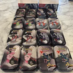 Pokemon Black Bolt & White Flare Mini Tin Opened NO PACKS (16 Tins) - Image 1