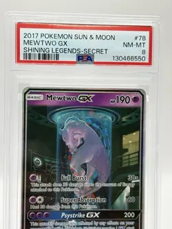 2017 POKEMON SUN & MOON SHINING LEGENDS SECRET #78 MEWTWO GX PSA 8 - Image 4