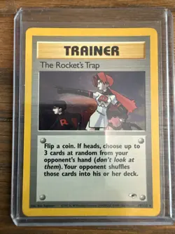 Pokemon TCG the Rockets Trap Holo Rare Gym Heroes 19/132 First Edition - Image 1