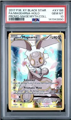 2017 POKEMON XY BLACK STAR PROMO MAGEARNA MYTHICAL COLL FULL ART/MAGEARNA PSA 10 - Image 1