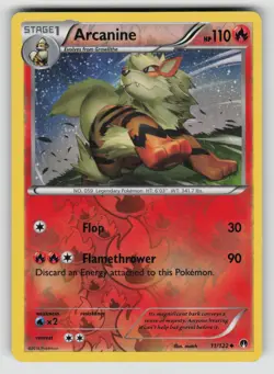 Arcanine 11/122 Uncommon BREAKpoint Pokemon Reverse Holo LP - Image 1