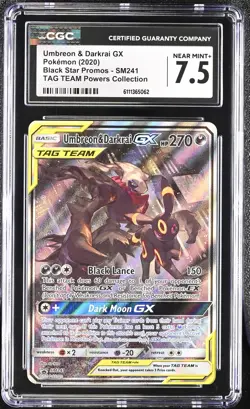 Umbreon & Darkrai Gx SM241 Tag Team Powers Collection Pokemon CGC 7.5 Near Mint+ - Image 1