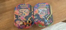 2 Pokemon TCG Mega Charizard X + Y ex Tin Bundle Sealed New - Image 1
