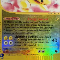 Pokemon TCG Ampharos 34/165 Rare Reverse Holo Expedition Base Set - Image 2