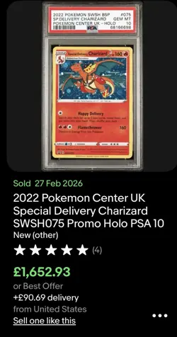 Pokemon Special Delivery Charizard SWSH075 2022 Promo PSA 10 15% Gem Rate - Image 3