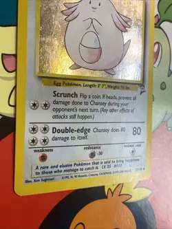 Pokemon TCG Chansey 3/130 Holo Original WOTC Base Set 2 1999-2000 MP/LP - Image 4