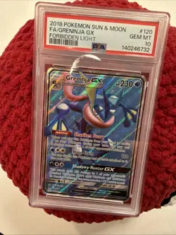 2018 POKEMON Greninja GX Forbidden Light Full Art 120/131 - PSA 10 Gem Mint - Image 1