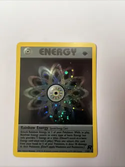 Rainbow Energy Team Rocket First Edition 17/82 Rare Holo NM Pokemon - Image 1