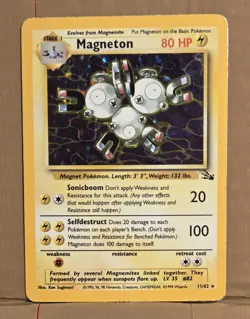 Magneton 11/62 NM Near Mint Fossil Set 1999 Holofoil Rare Holo Pokemon Card - Image 1