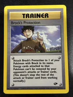 Pokemon Brock’s Protection #101/132 Non-Holo Rare Trainer Gym Challenge - MP - Image 1